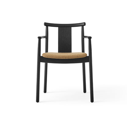 Merkur Dining Chair Upholstered by Menu - With Armrest / Black Lacquered Oak / UK Boucle 05