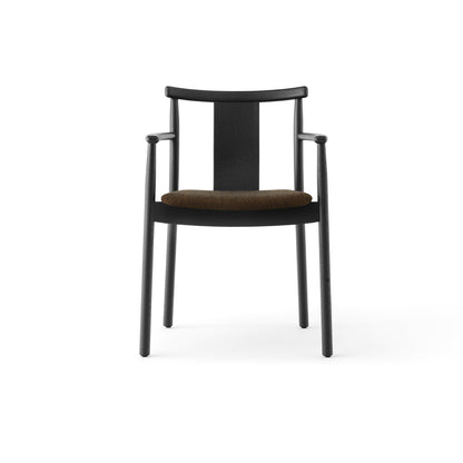 Merkur Dining Chair Upholstered by Menu - With Armrest / Black Lacquered Oak / Hallingdal 0370