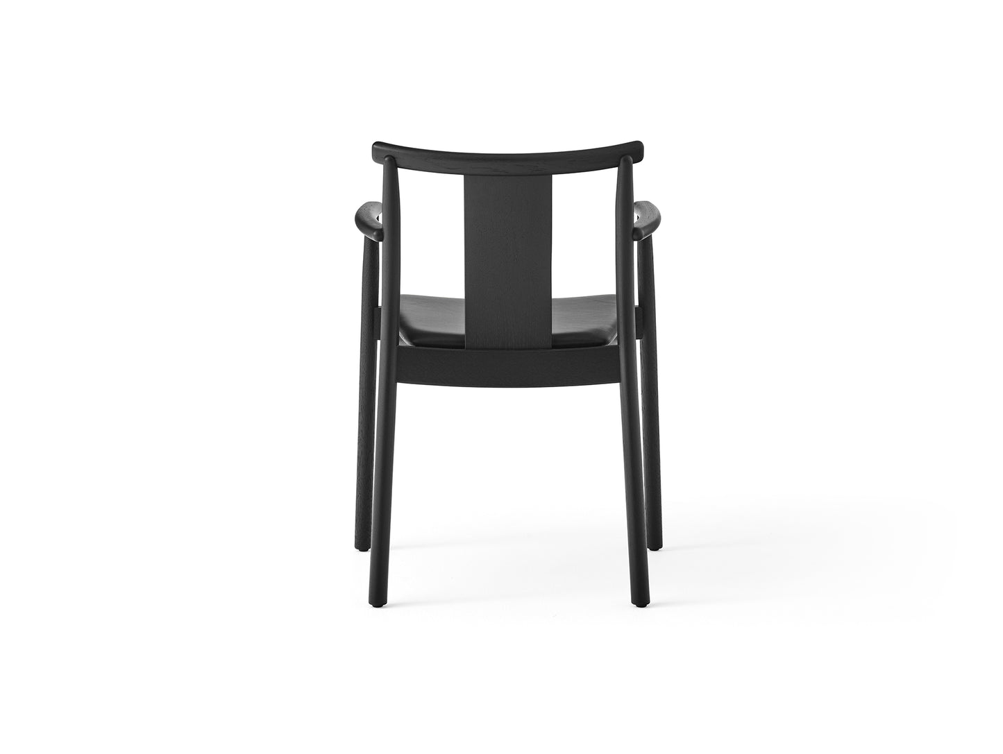 Merkur Dining Chair Upholstered by Menu - With Armrest / Black Lacquered Oak / Dakar Leather 842