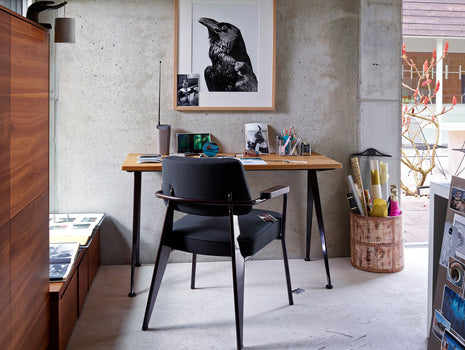 Compas Direction by Vitra - Oiled Oak Tabletop / Deep Black Base