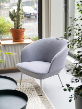 Oslo Lounge Chair with Tube Base by Muuto - Grey Metal Base / Colline 737
