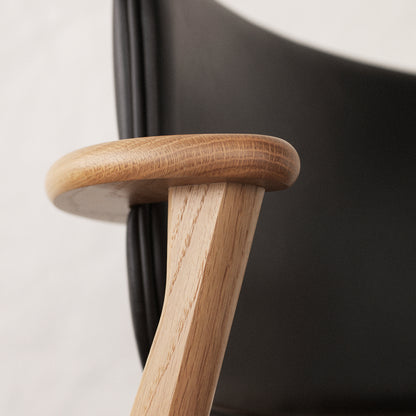 Domus Chair Upholstered by Artek - Frame: Lacquered Birch / Seat and Back: Black Prestige Leather