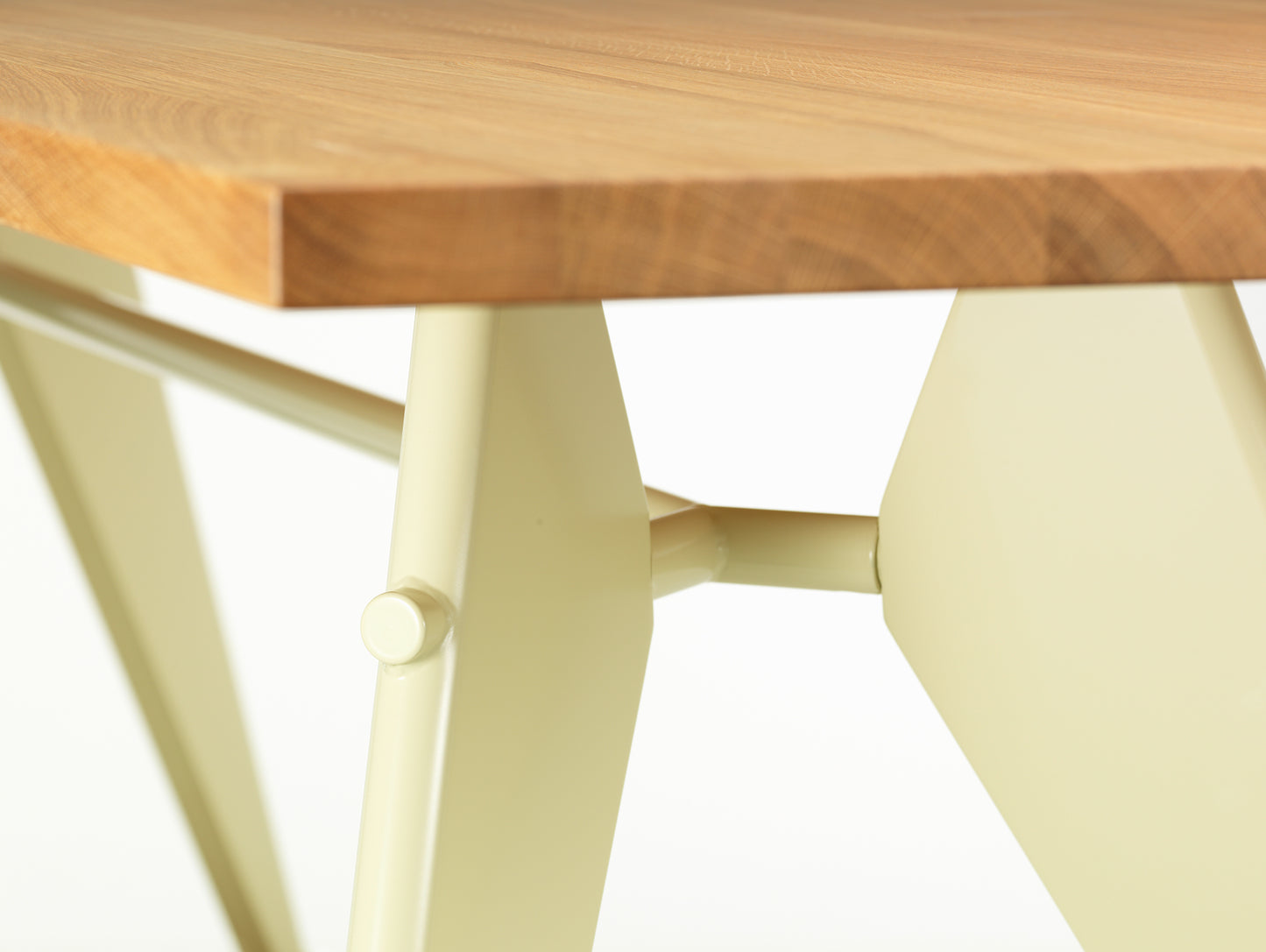 EM Table (Solid Oak Tabletop) by Vitra - Length 220 cm / Solid Oak Tabletop / Ecru Base
