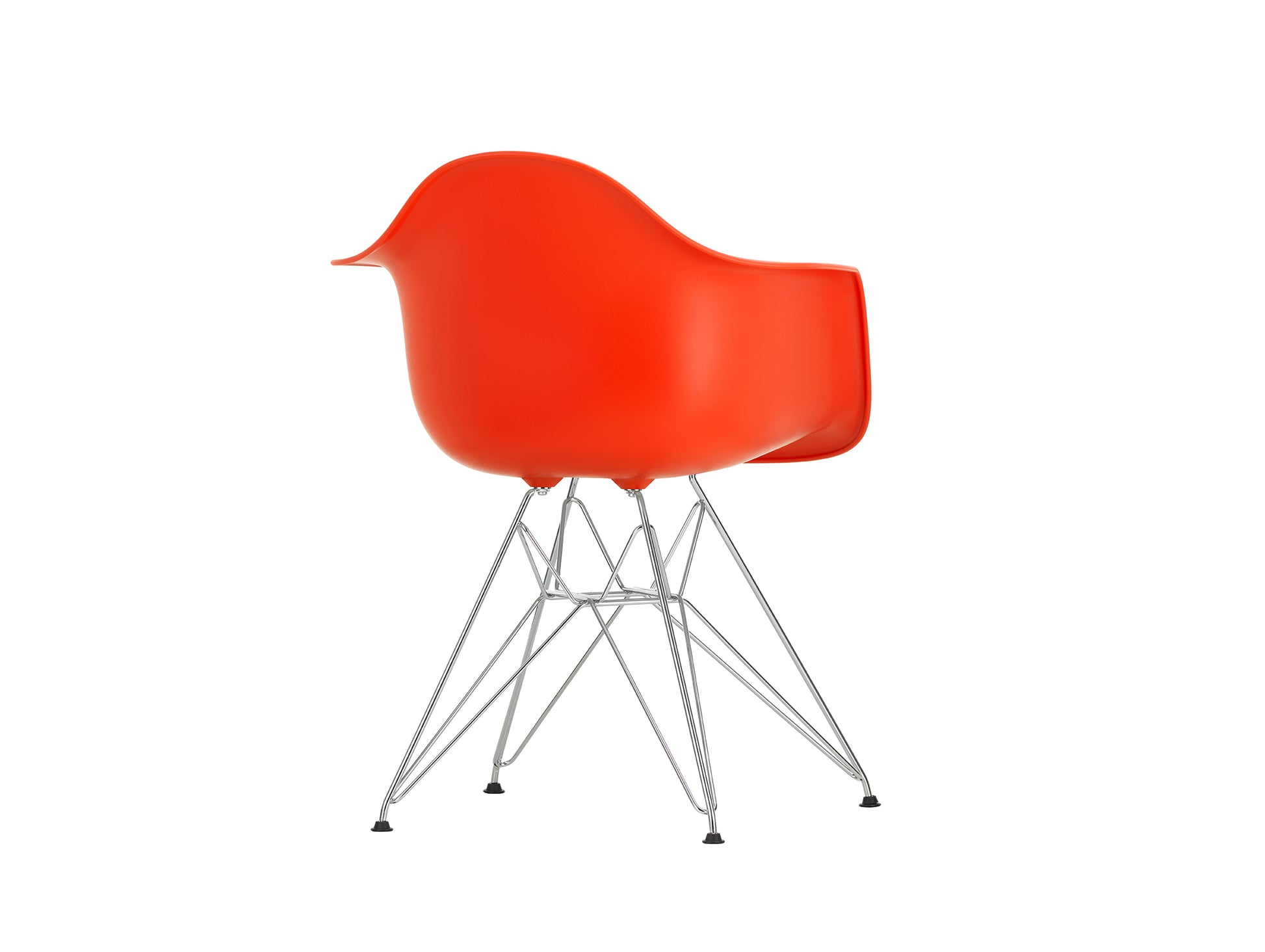Eames DAR Plastic Armchair RE by Vitra - 03 Poppy Red Shell / Chrome Base
