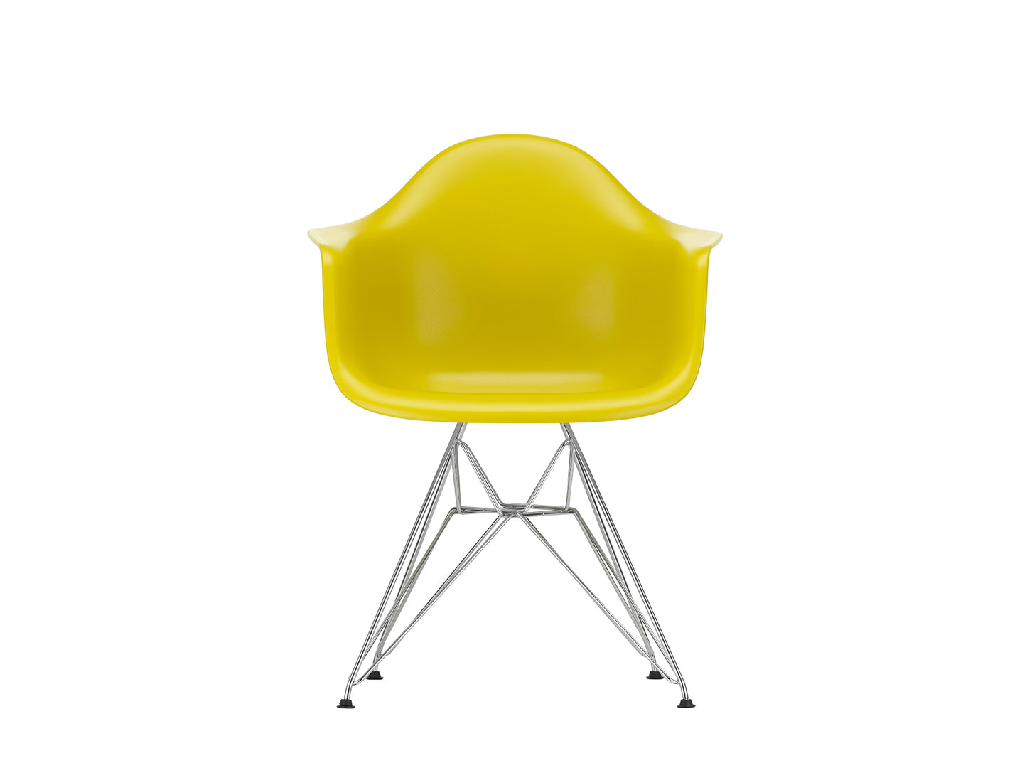 Eames DAR Plastic Armchair RE by Vitra - 34 Mustard Shell / Chrome Base