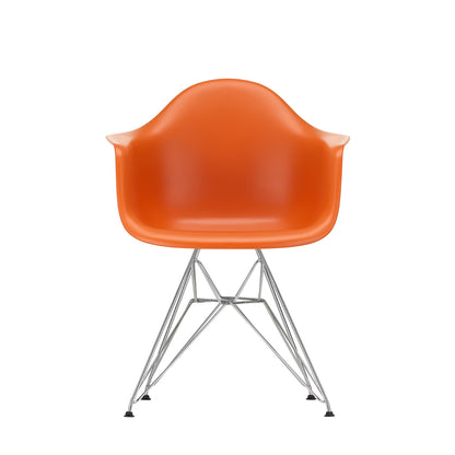 Eames DAR Plastic Armchair RE by Vitra - 43 Rusty Orange Shell / Chrome Base