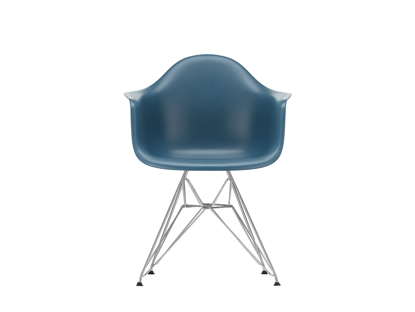 Eames DAR Plastic Armchair RE by Vitra - 83 Sea Blue Shell / Chrome Base