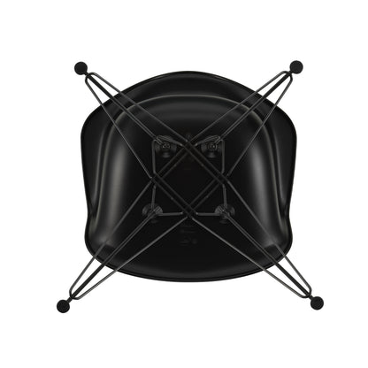 Eames DAR Plastic Armchair RE by Vitra - 12 Deep Black Shell / Basic Dark Base