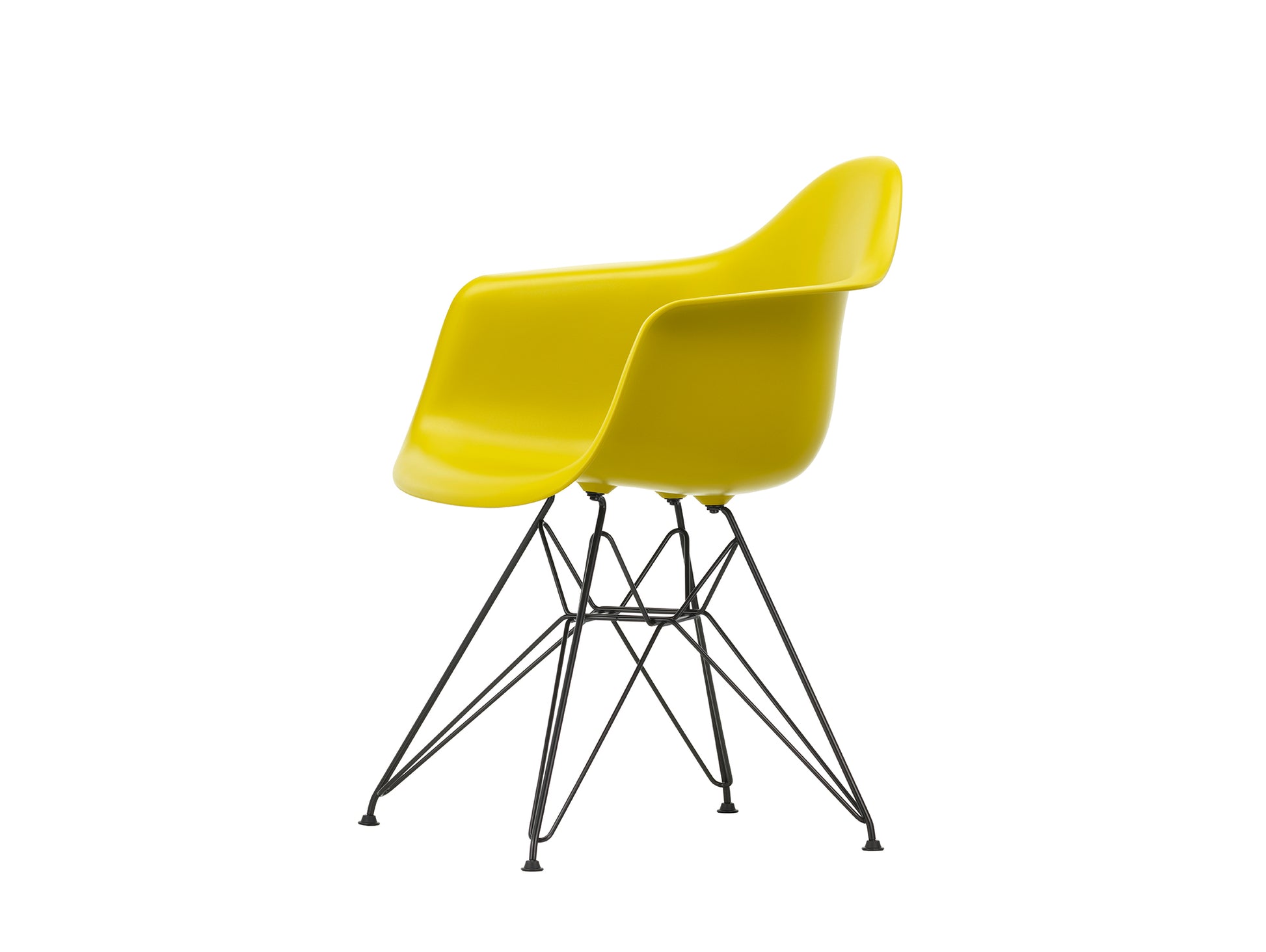 Eames DAR Plastic Armchair RE by Vitra - 34 Mustard Shell / Basic Dark Base