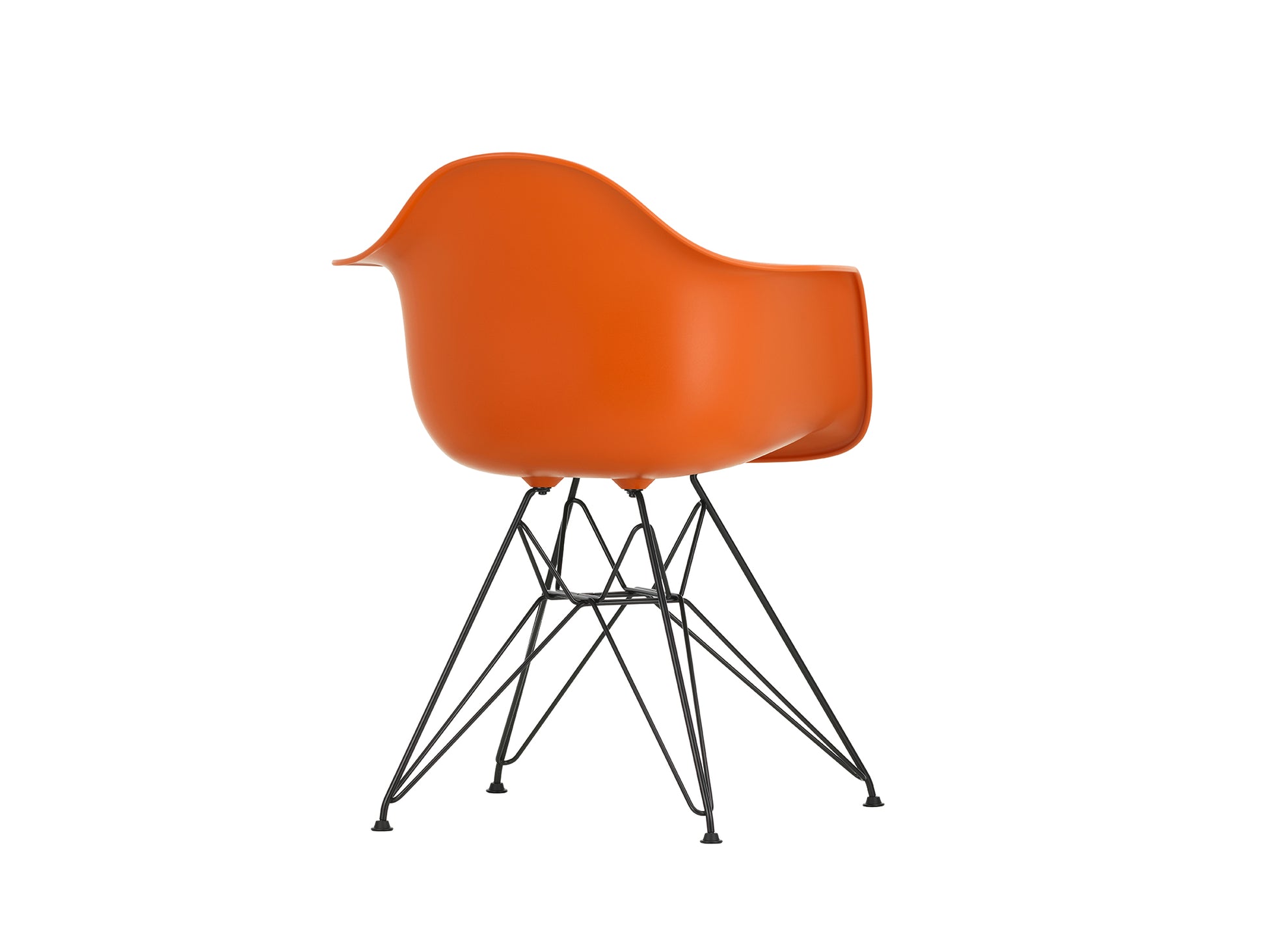 Eames DAR Plastic Armchair RE by Vitra - 43 Rusty Orange Shell / Basic Dark Base