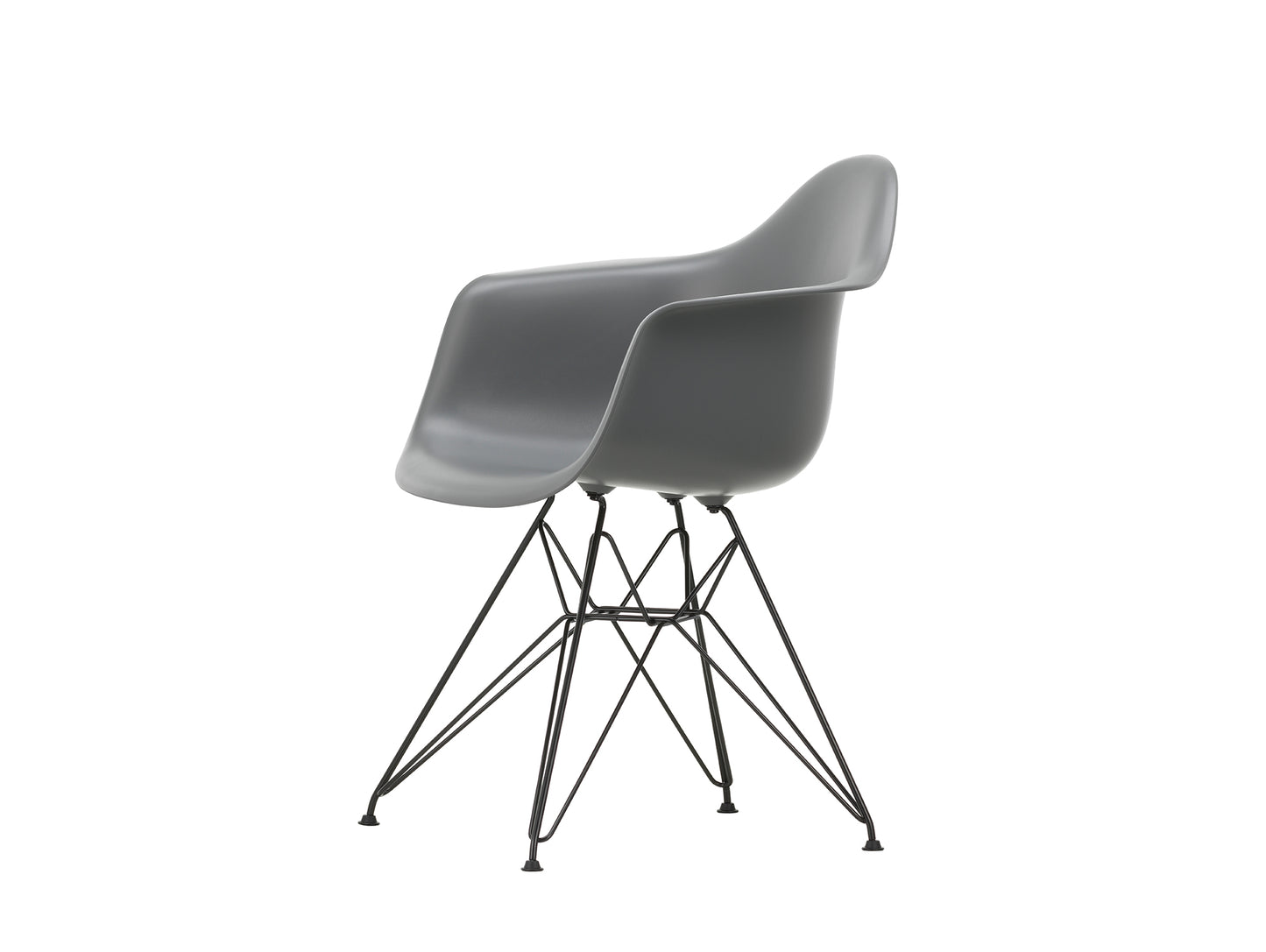 Eames DAR Plastic Armchair RE by Vitra -  56 Granite Grey Shell / Basic Dark Base