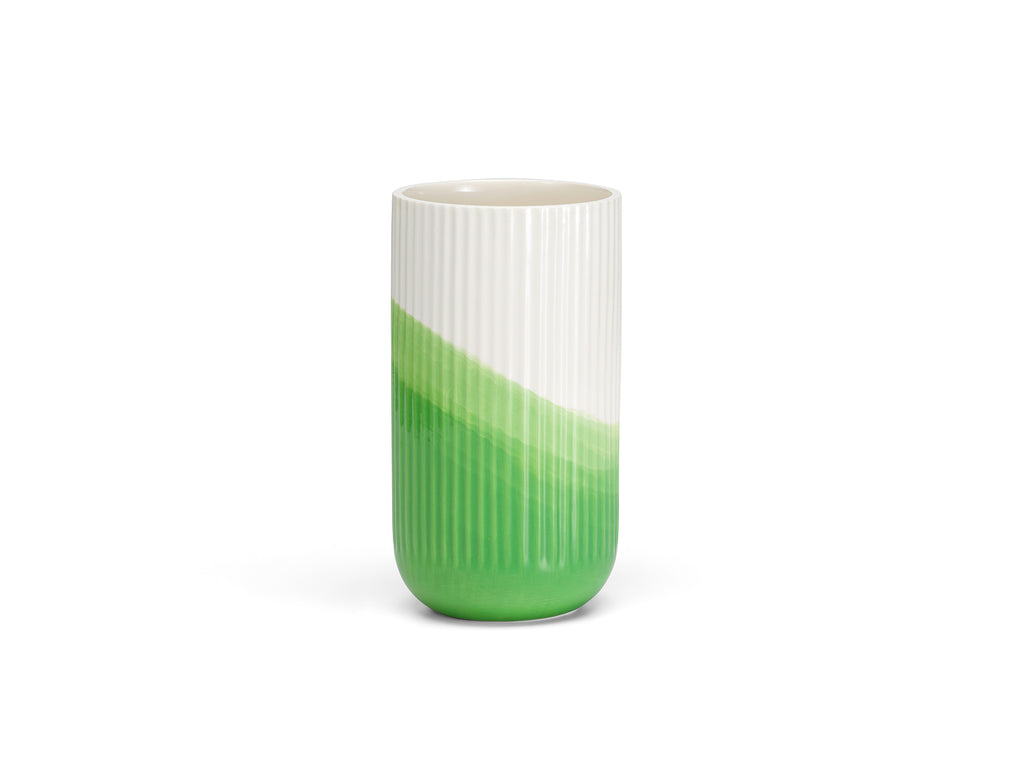 Herringbone Vessels by Vitra - Green Ribbed Vase