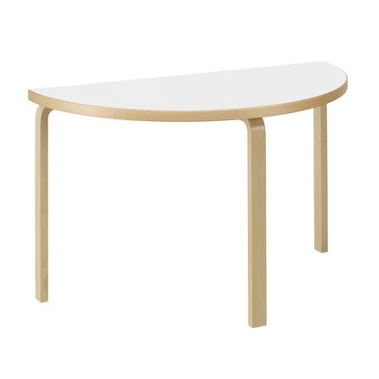 Aalto Table Half-Round by Artek - White HPL Top / Natural Lacquered Birch Legs