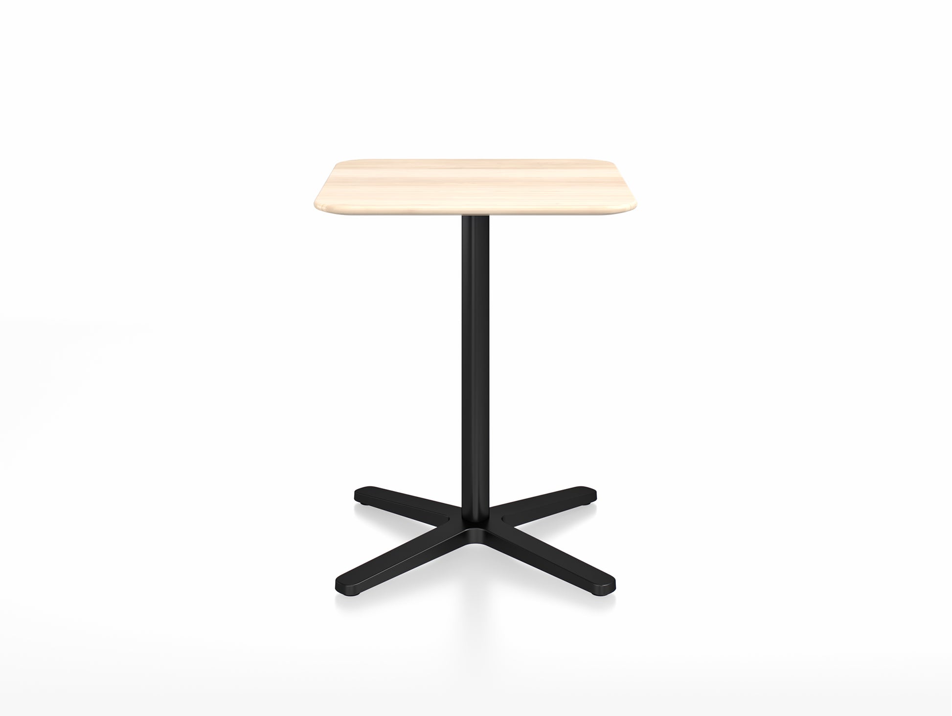 2 Inch Outdoor Cafe Table - X Base by Emeco - Accoya Wood Top / Black Aluminium Base / 60x60