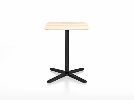 2 Inch Outdoor Cafe Table - X Base by Emeco - Accoya Wood Top / Black Aluminium Base / 60x60