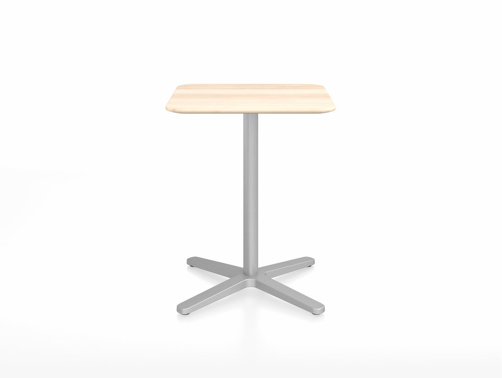 2 Inch Outdoor Cafe Table - X Base by Emeco - Accoya Wood Top / Aluminium Base / 60x60