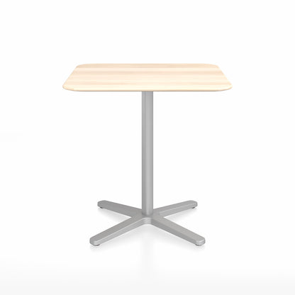 2 Inch Outdoor Cafe Table - X Base by Emeco - Accoya Wood Top / Aluminium Base / 76x76