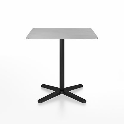 2 Inch Outdoor Cafe Table - X Base by Emeco - Aluminium Top / Black Aluminium Base / 76x76