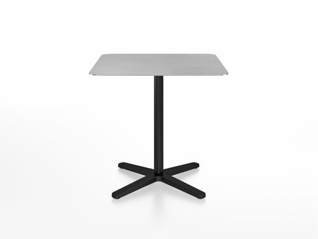 2 Inch Outdoor Cafe Table - X Base by Emeco - Aluminium Top / Black Aluminium Base / 76x76