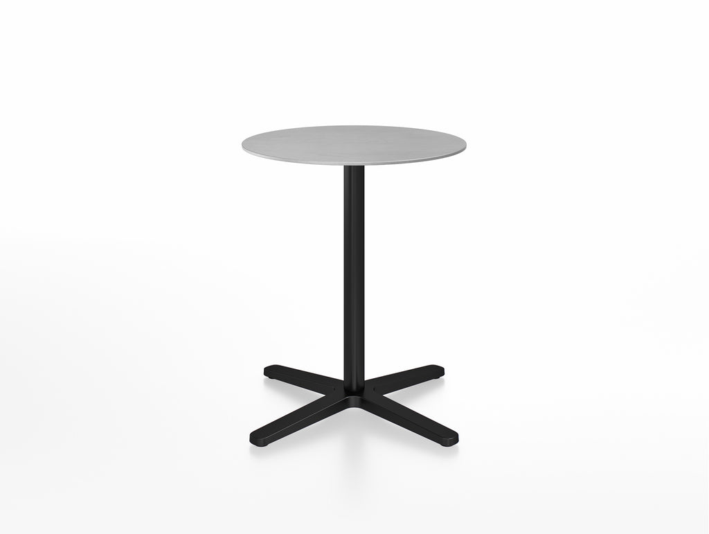 2 Inch Outdoor Cafe Table - X Base by Emeco - Aluminium Top / Black Aluminium Base / Diameter 60