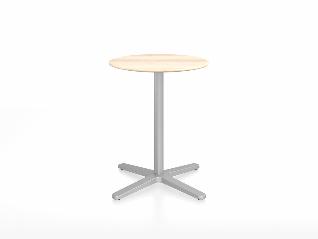 2 Inch Outdoor Cafe Table - X Base by Emeco - Accoya Wood Top / Aluminium Base / Diameter 60