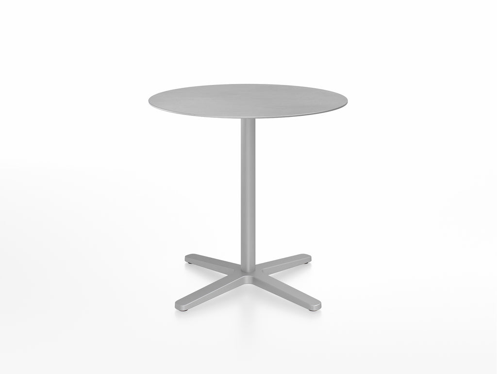 2 Inch Outdoor Cafe Table - X Base by Emeco - Aluminium Top / Aluminium Base / Diameter 76
