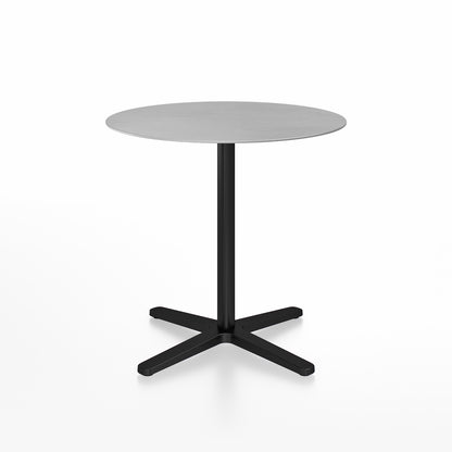 2 Inch Outdoor Cafe Table - X Base by Emeco - Aluminium Top / Black Aluminium Base / Diameter 76