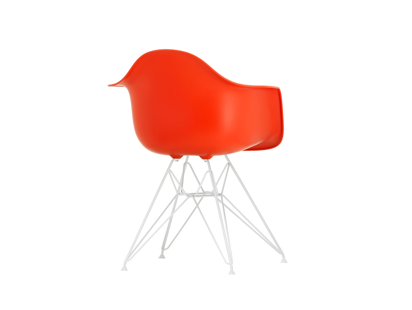 Eames DAR Plastic Armchair RE by Vitra - 03 Poppy Red Shell / White Base