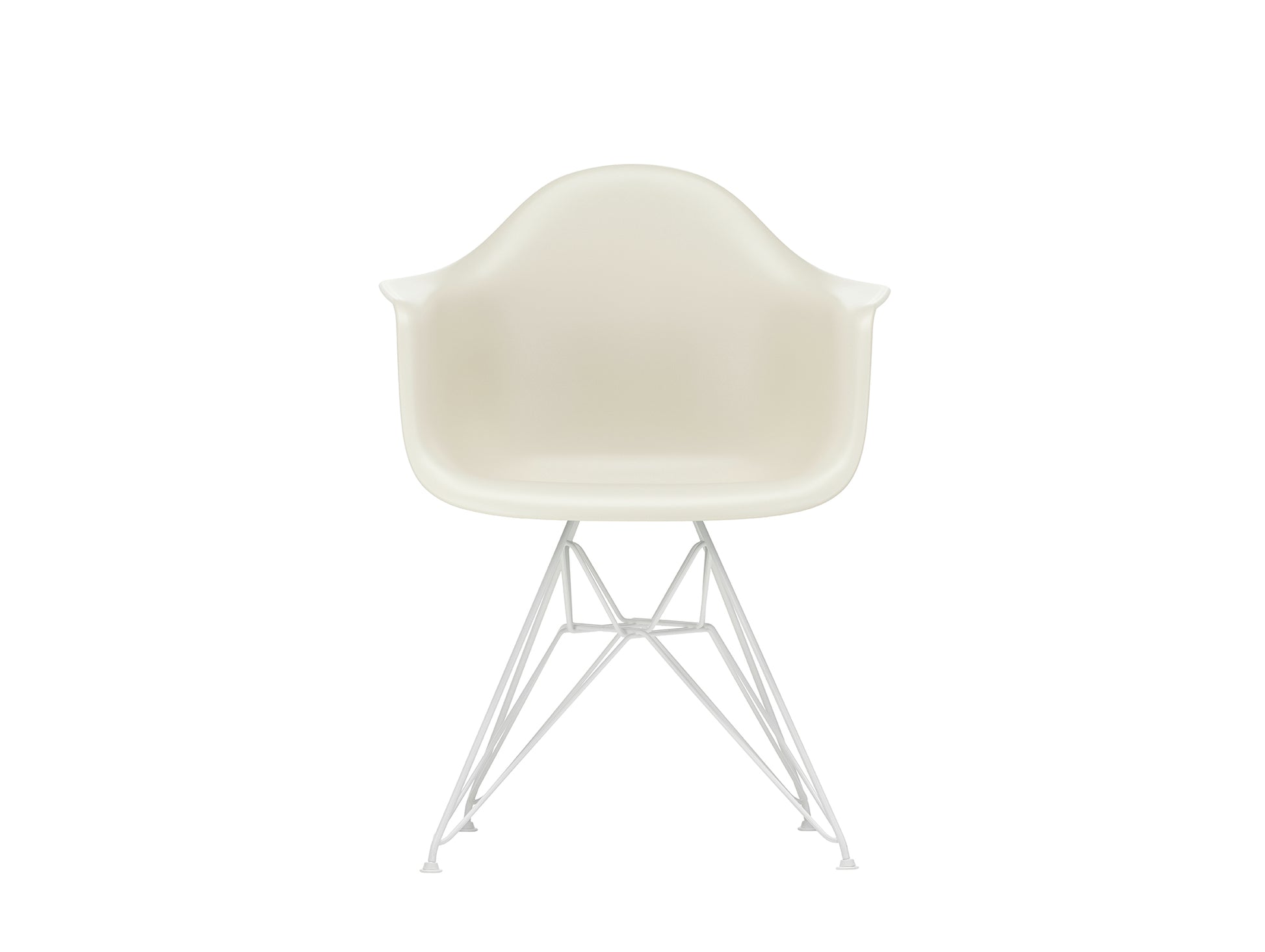Eames DAR Plastic Armchair RE by Vitra -  11 Pebble Shell / White Base