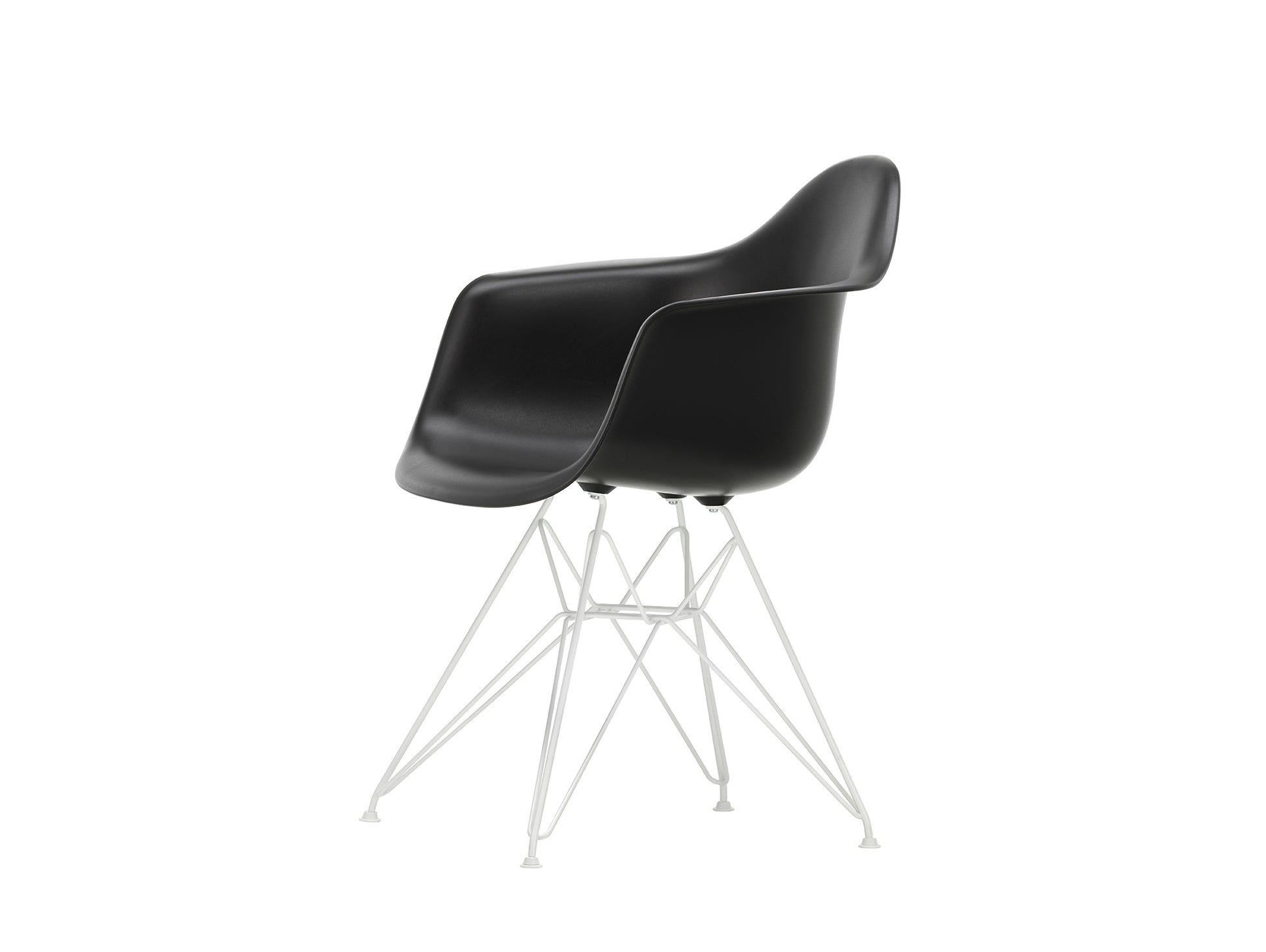 Eames DAR Plastic Armchair RE by Vitra - 12 Deep Black Shell / White Base