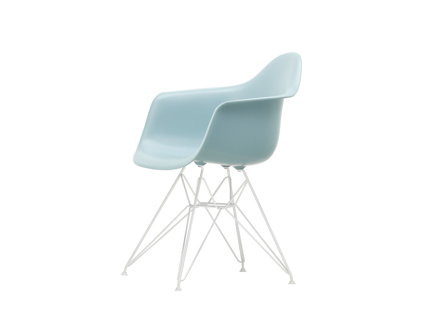 Eames DAR Plastic Armchair RE by Vitra - 23 Ice Grey Shell / White Base