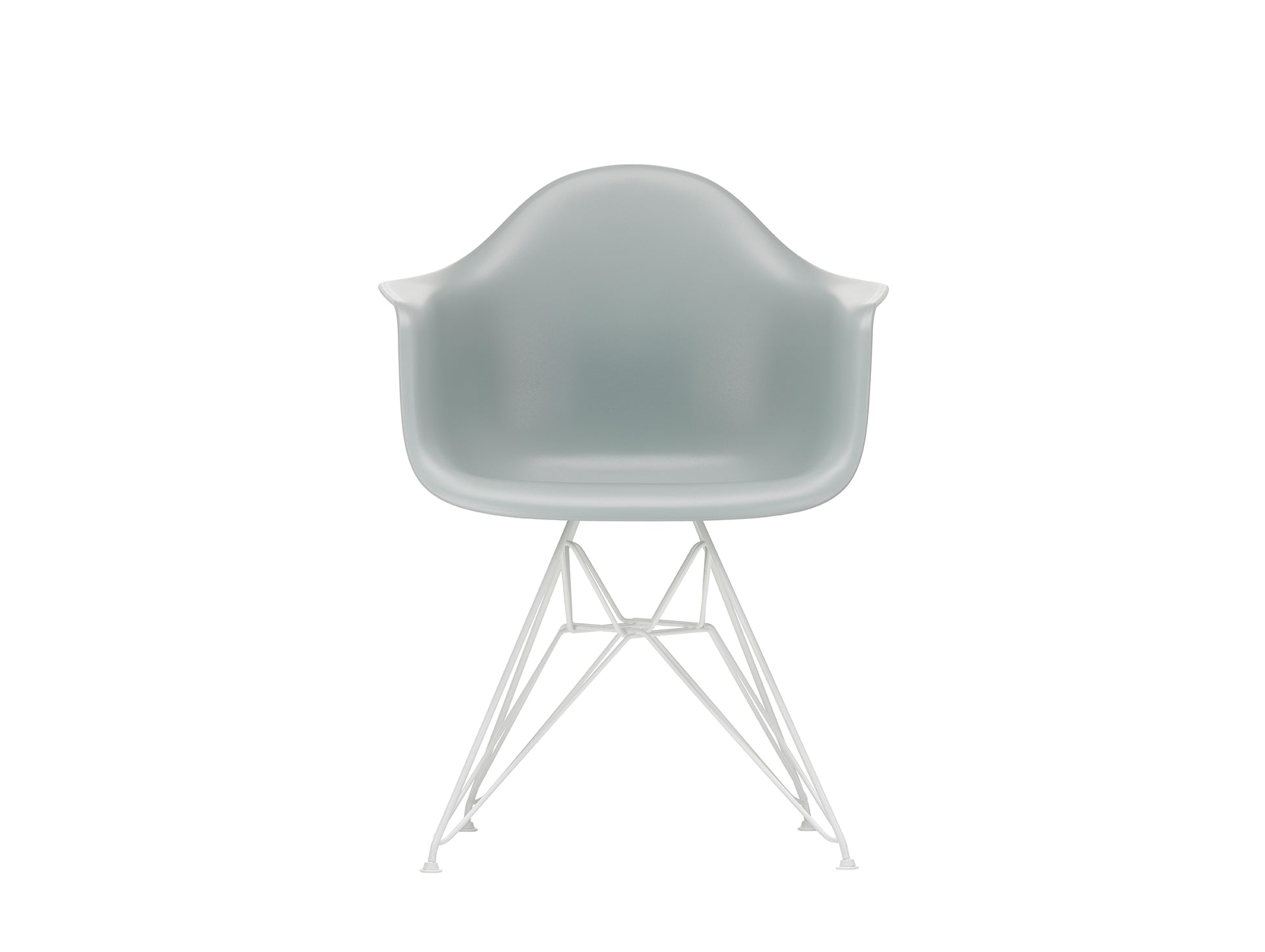 Eames DAR Plastic Armchair RE by Vitra - 24 Light Grey Shell / White Base