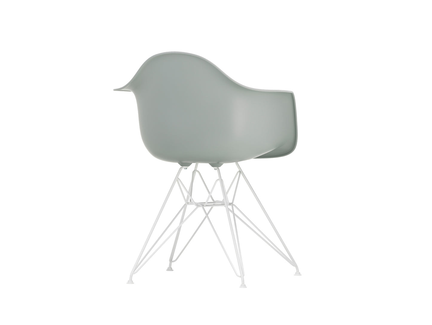 Eames DAR Plastic Armchair RE by Vitra - 24 Light Grey Shell / White Base
