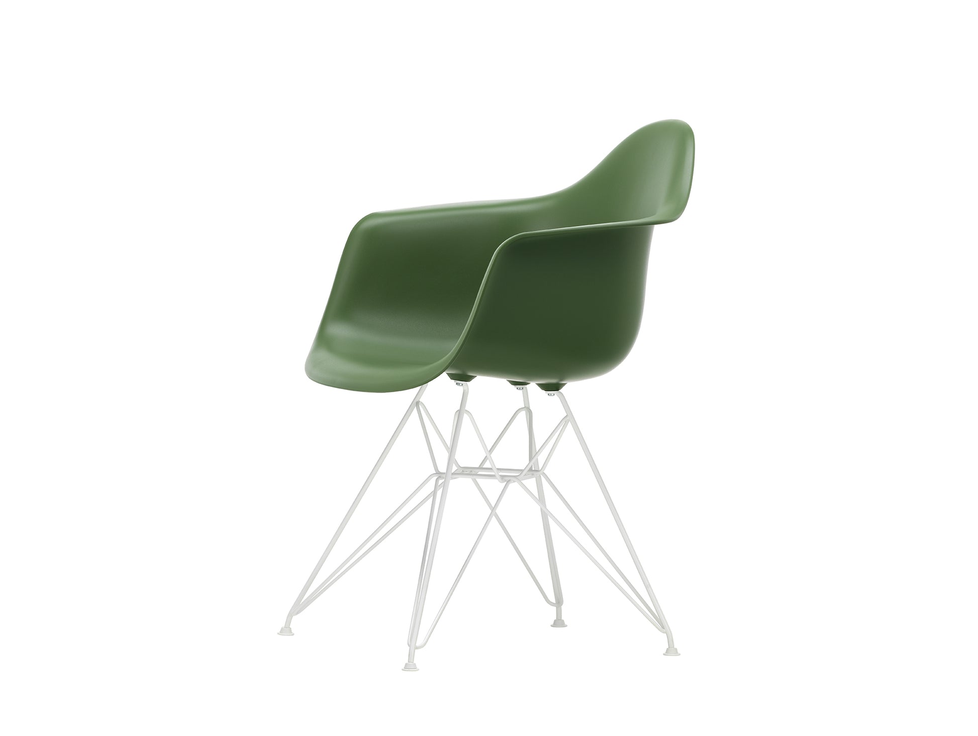 Eames DAR Plastic Armchair RE by Vitra - 48 Forest Shell / White Base