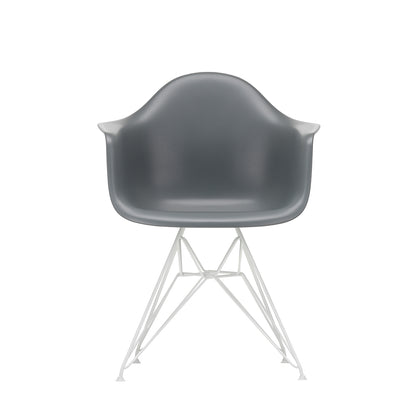 Eames DAR Plastic Armchair RE by Vitra - 56 Granite Grey  Shell / White Base