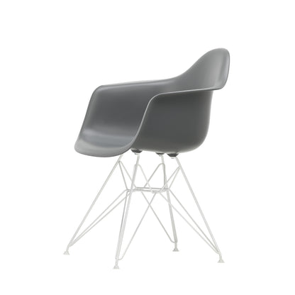 Eames DAR Plastic Armchair RE by Vitra - 56 Granite Grey Shell / White Base