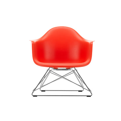 Eames Plastic Armchair LAR by Vitra - Poppy Red 03 Shell / Chrome-Plated Steel Base