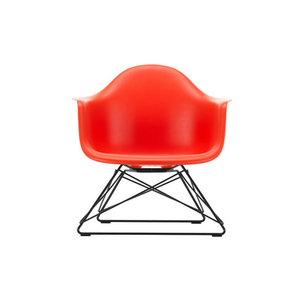 Eames Plastic Armchair LAR by Vitra - Poppy Red 03 Shell / Basic Dark Powder-Coated Steel Base