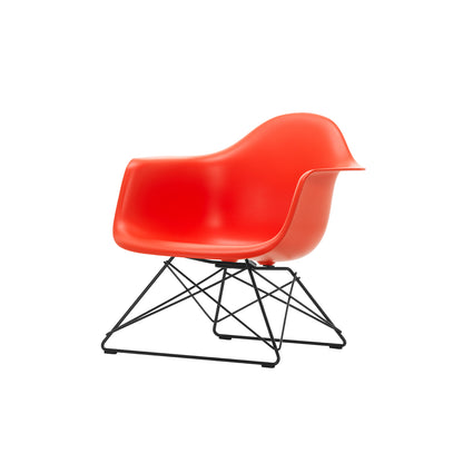 Eames Plastic Armchair LAR by Vitra - Poppy Red 03 Shell / Basic Dark Powder-Coated Steel Base