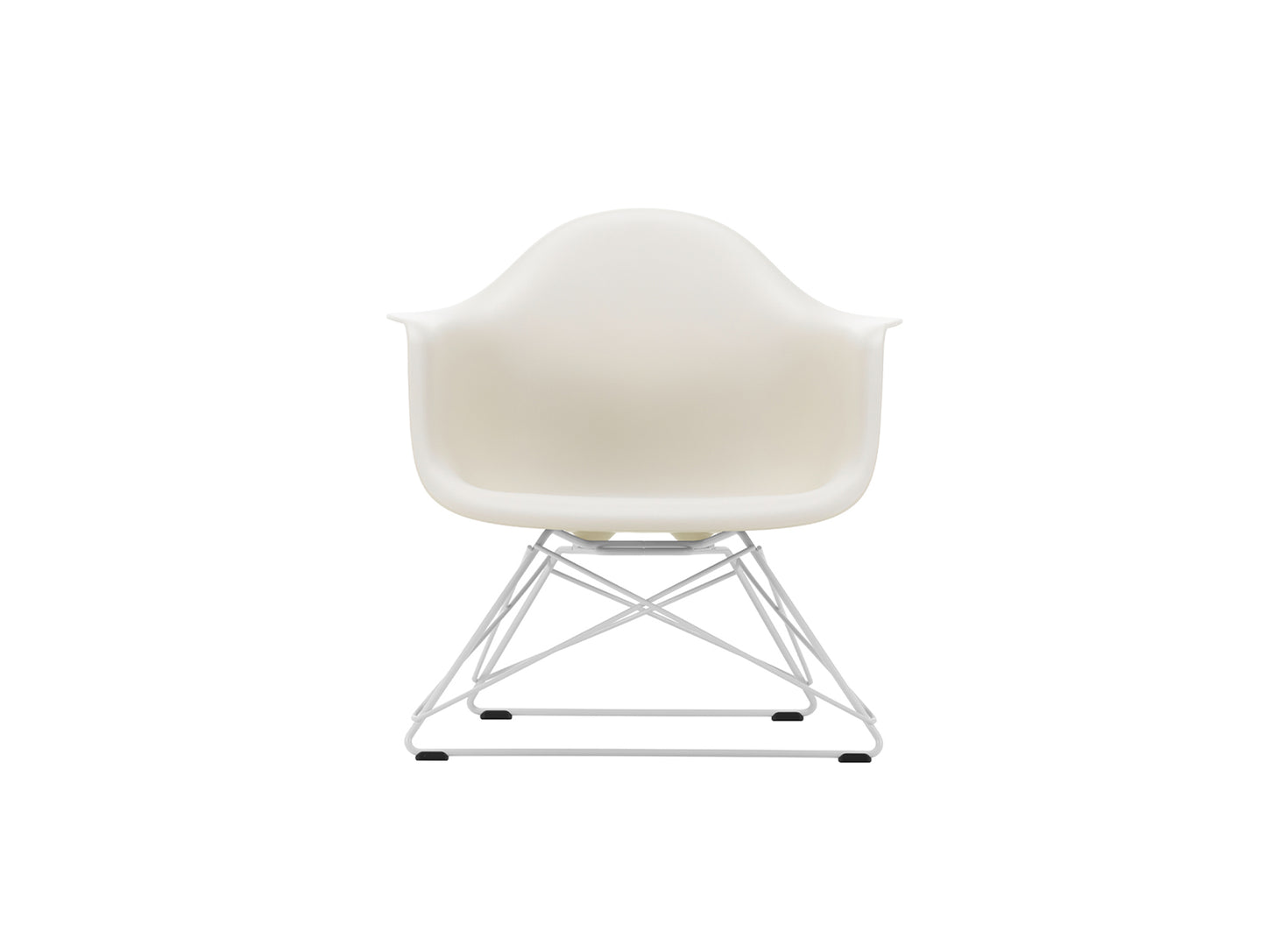 Eames Plastic Armchair LAR by Vitra - Pebble 11 Shell / White Powder-Coated Steel