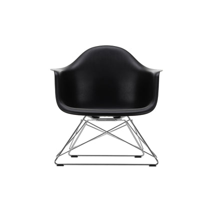 Eames Plastic Armchair LAR by Vitra - Deep Black 12 Shell / Chrome-Plated Steel Base