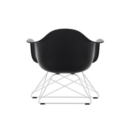 Eames Plastic Armchair LAR by Vitra - Deep Black 12 Shell / White Powder-Coated Steel