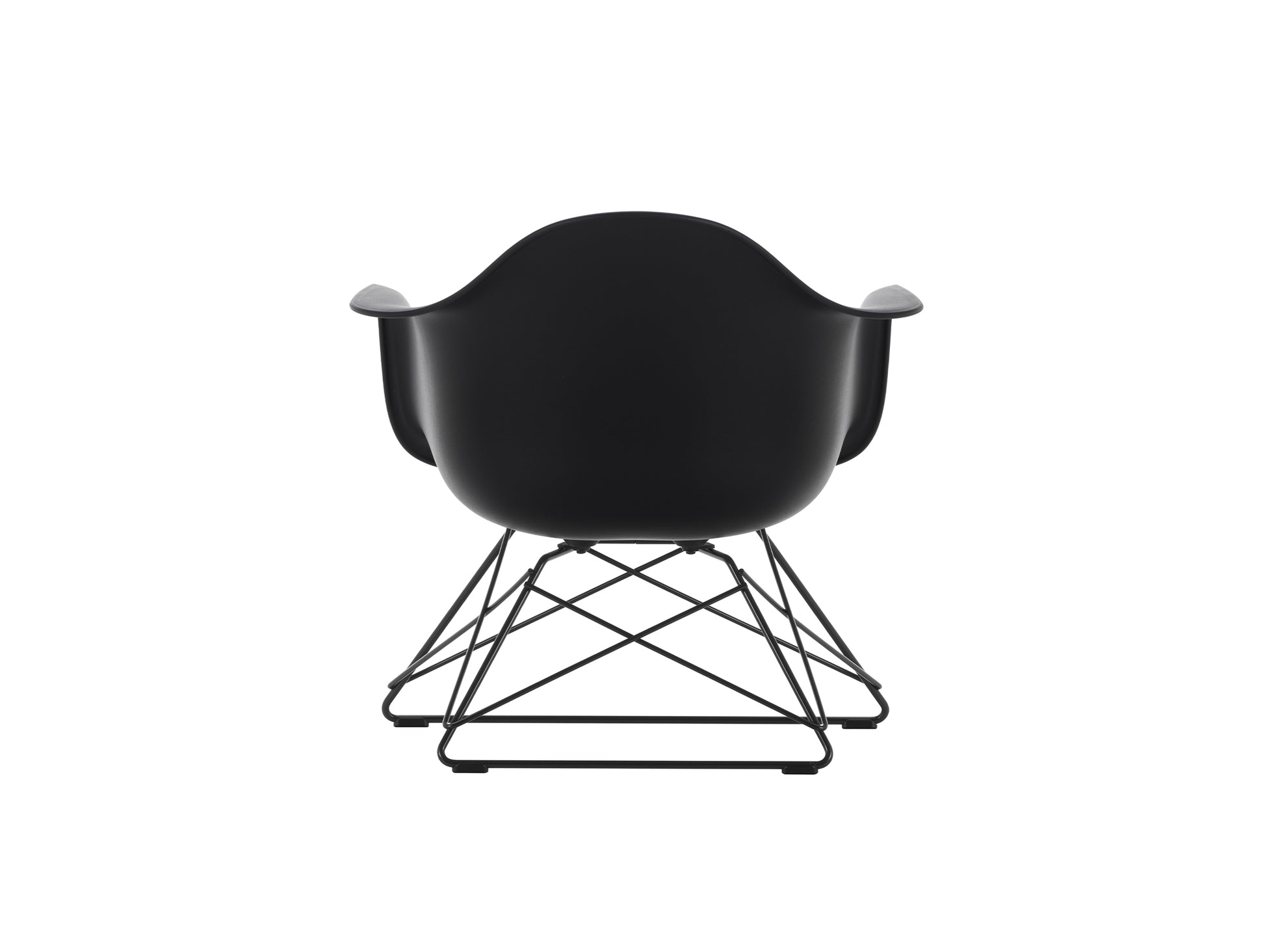 Eames Plastic Armchair LAR by Vitra - Deep Black 12 Shell / Basic Dark Powder-Coated Steel Base