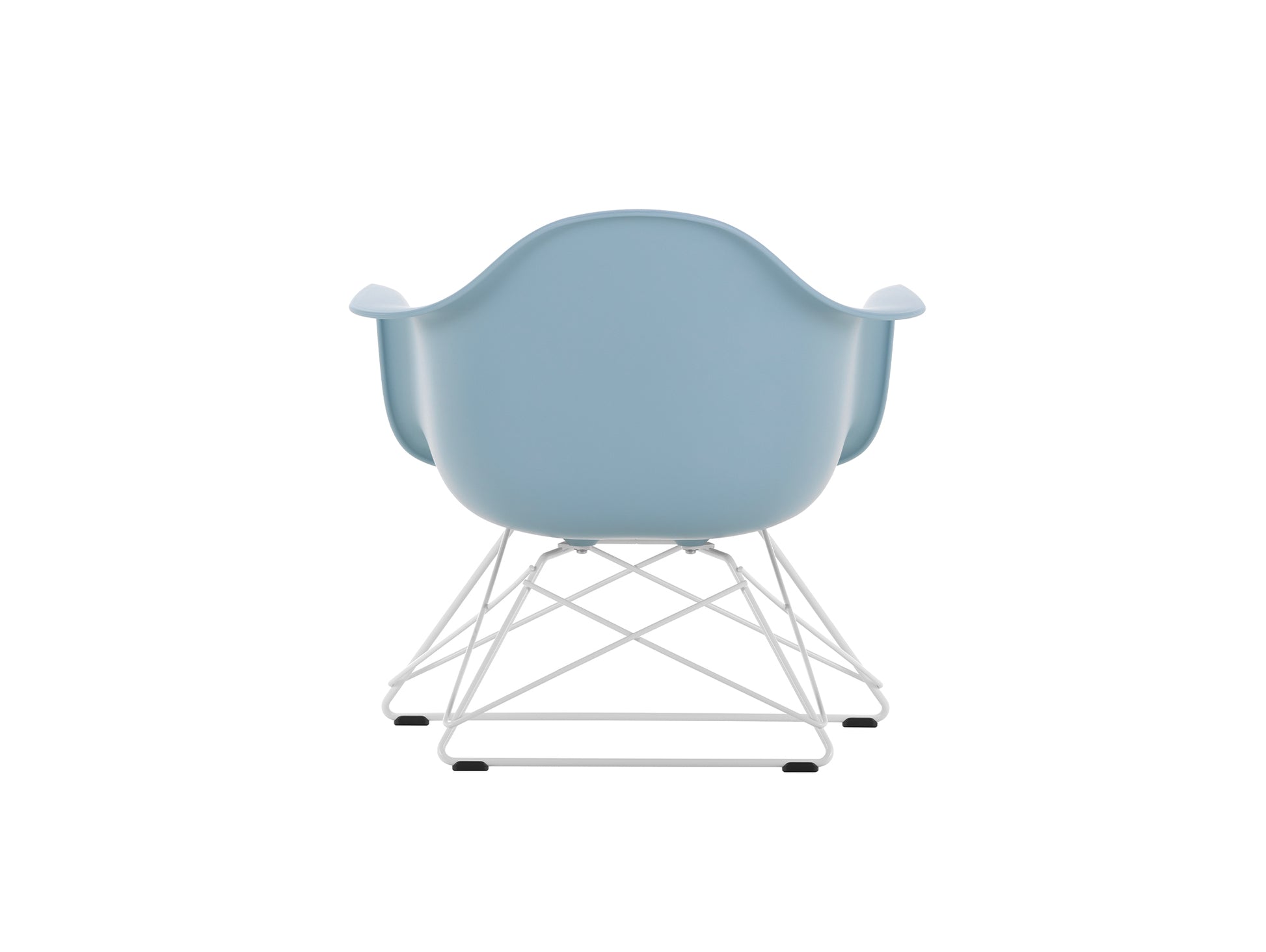 Eames Plastic Armchair LAR by Vitra - Ice Grey 23 Shell / White Powder-Coated Steel