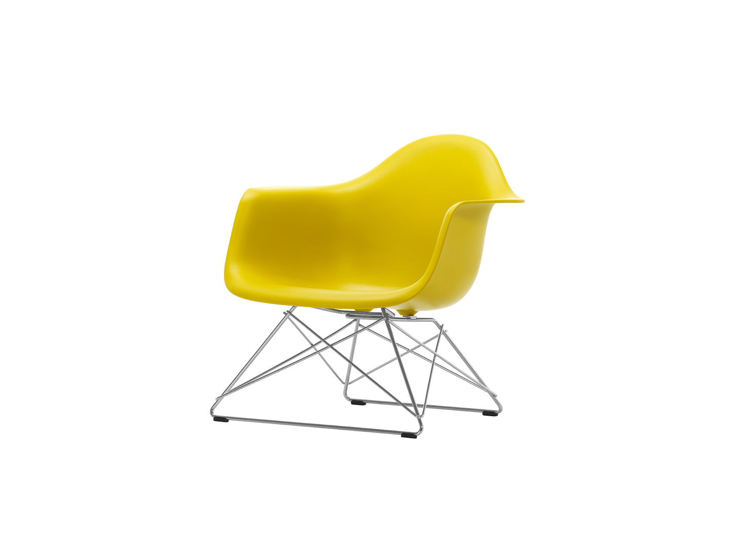 Eames Plastic Armchair LAR by Vitra - Mustard 34 Shell / Chrome-Plated Steel Base