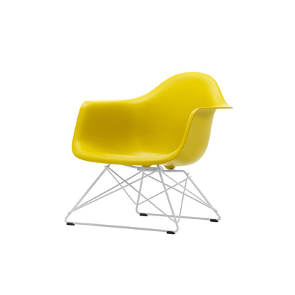 Eames Plastic Armchair LAR by Vitra - Mustard 34 Shell / White Powder-Coated Steel