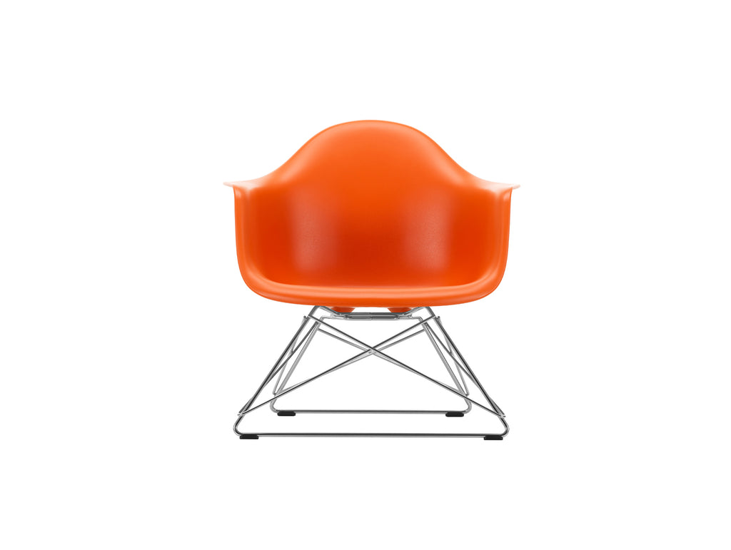 Eames Plastic Armchair LAR by Vitra - Rusty Orange 43 Shell / Chrome-Plated Steel Base