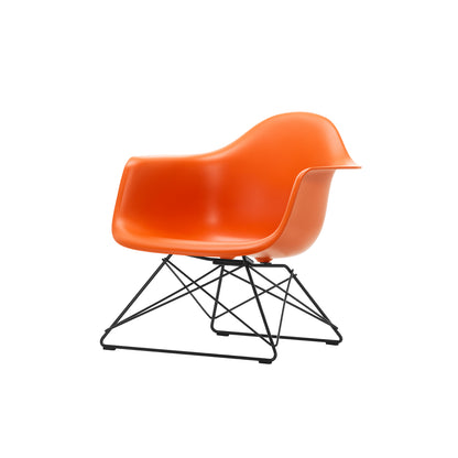 Eames Plastic Armchair LAR by Vitra - Rusty Orange 43 Shell / Basic Dark Powder-Coated Steel Base