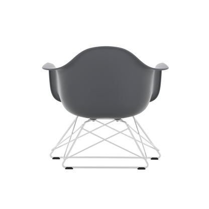Eames Plastic Armchair LAR by Vitra - Granite Grey 56 Shell / White Powder-Coated Steel