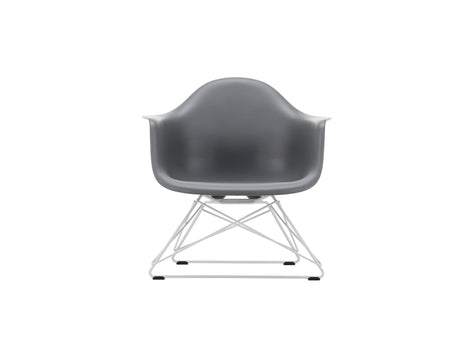 Eames Plastic Armchair LAR by Vitra - Granite Grey 56 Shell / White Powder-Coated Steel